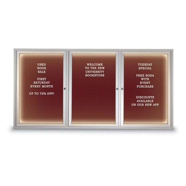 United Visual Products Indoor Enclosed Combo Board, 42"x32", Black Frame/Black & Cobalt UVCB4232B-BLACK-COBACC - main